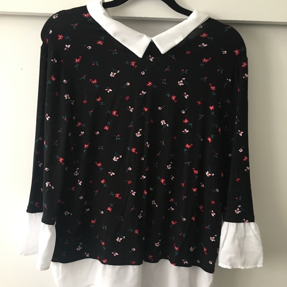 ELLE Printed Mock-Layer Top